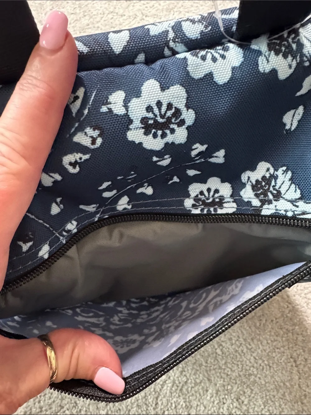 NWT L.L. Bean Floral Cosmetic Case Travel Toiletry Bag Vacation Luggage